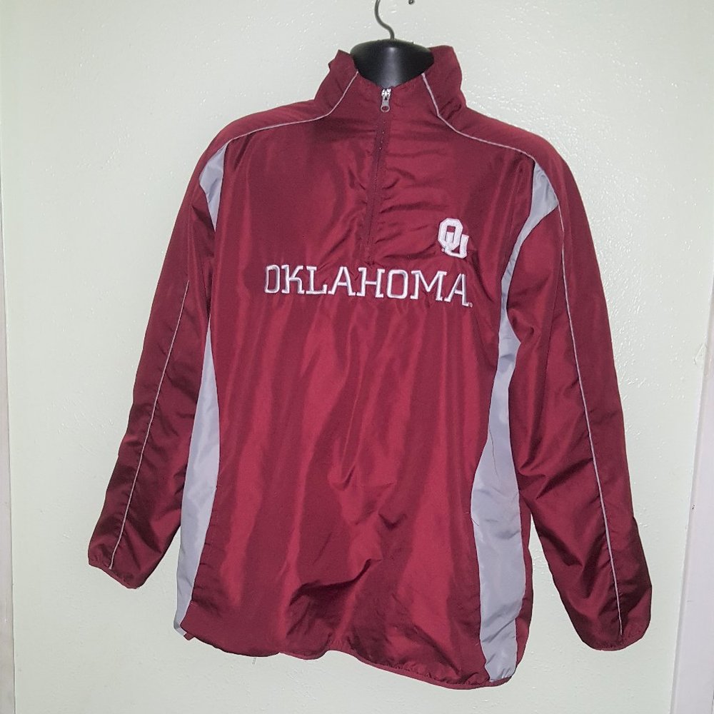 Oklahoma Sooners 1/4 zip pull over windbreaker